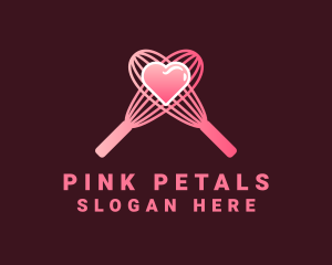 Pink Heart Whisk logo design