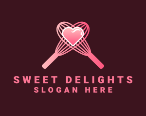 Pink Heart Whisk logo design