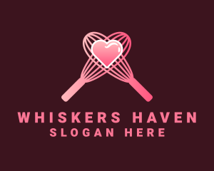Pink Heart Whisk logo design