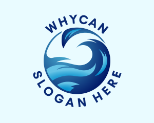 Water Services - Abstract Water Wave logo design