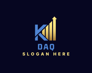 Financial Investment Graph Letter K Logo