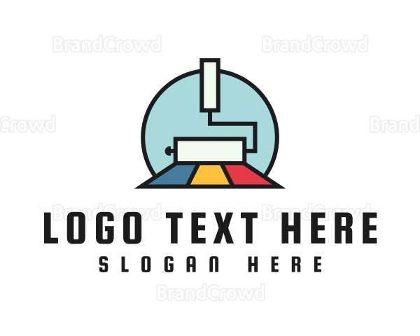 Geometric Paint Roller Logo