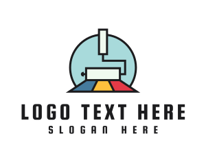 Painting - Geometric Paint Roller logo design