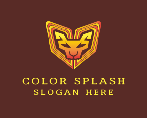 Colorful Wild Lion logo design