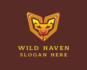 Colorful Wild Lion logo design