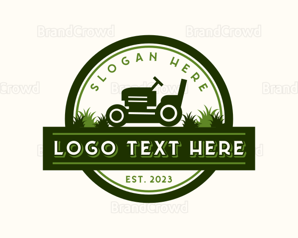 Lawn Mower Gardening Logo