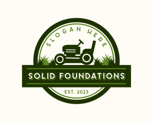 Lawn Mower Gardening Logo