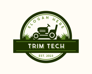 Trim - Lawn Mower Gardening logo design