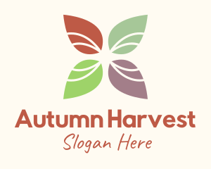 Multicolor Autumn Leaf logo design