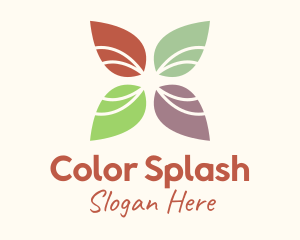 Multicolor Autumn Leaf logo design