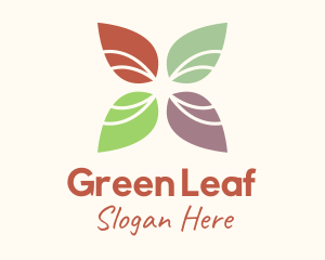 Multicolor Autumn Leaf logo design