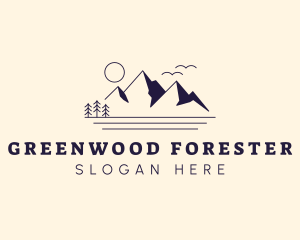 Mountain Camp Scenery logo design