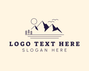 Tourism - Mountain Camp Scenery logo design