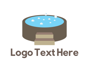 Swimming Pool - Hot Tub Jacuzzi Spa logo design