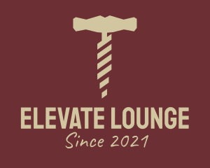 Lounge - Brown Wine Corkscrew logo design