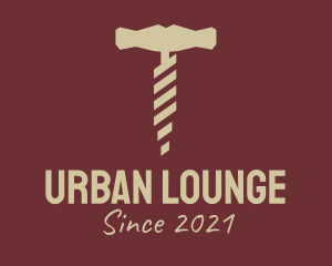 Lounge - Brown Wine Corkscrew logo design