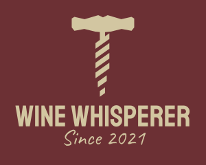 Sommelier - Brown Wine Corkscrew logo design