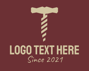 Liquor Store - Brown Wine Corkscrew logo design