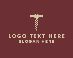 Brown - Brown Wine Corkscrew logo design