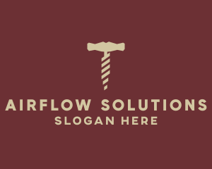 Brown Wine Corkscrew  logo design