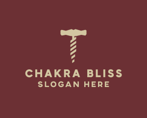 Brown Wine Corkscrew  logo design