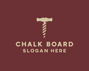 Brown Wine Corkscrew  logo design