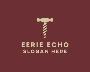 Brown Wine Corkscrew  logo design