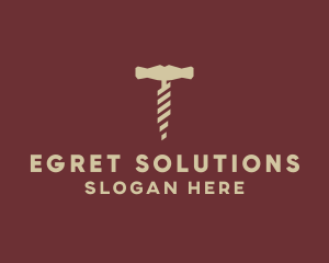 Brown Wine Corkscrew  logo design