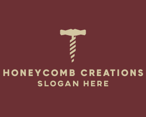 Brown Wine Corkscrew  logo design