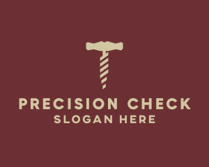 Brown Wine Corkscrew  logo design