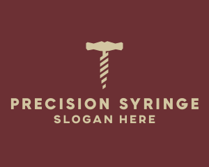 Brown Wine Corkscrew  logo design