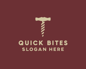 Brown Wine Corkscrew  logo design