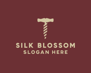 Brown Wine Corkscrew  logo design