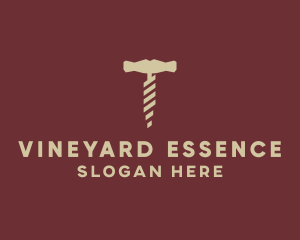 Brown Wine Corkscrew  logo design