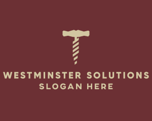 Brown Wine Corkscrew  logo design