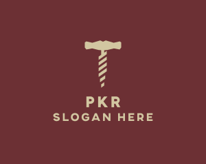 Brown Wine Corkscrew  logo design