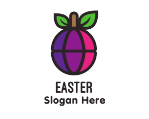 Plum - Globe Fruit Plum logo design