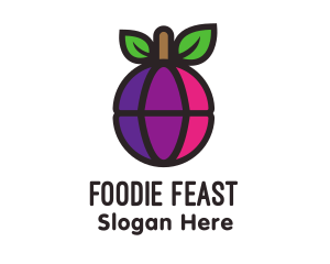 Globe Fruit Plum logo design