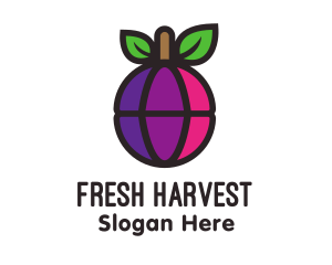 Fruit - Globe Fruit Plum logo design