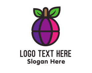 Tech - Globe Fruit Plum logo design