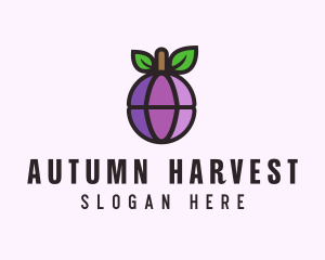 Globe Fruit Plum logo design