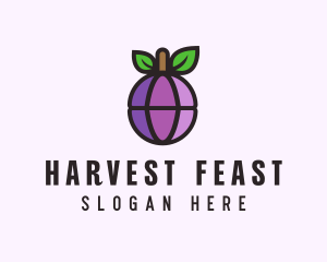 Globe Fruit Plum logo design