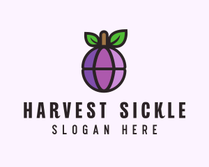 Globe Fruit Plum logo design