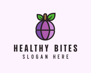 Globe Fruit Plum logo design