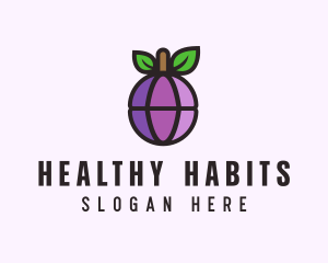 Globe Fruit Plum logo design