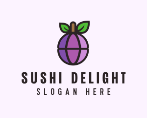 Globe Fruit Plum logo design