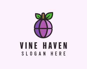 Globe Fruit Plum logo design