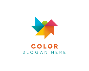 Colorful Pinwheel Sun logo design