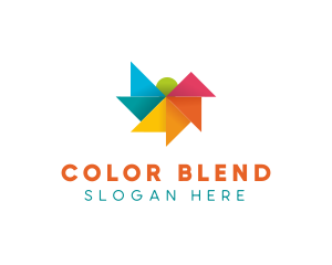 Colorful Pinwheel Sun logo design