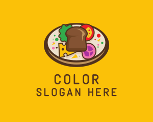 Vegan - Healthy Food Platter Plate logo design